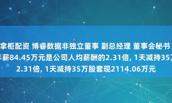 拿柜配资 博睿数据非独立董事 副总经理 董事会秘书 核心技术人员孟曦东年薪84.45万元是公司人均薪酬的2.31倍, 1天减持35万股套现2114.06万元